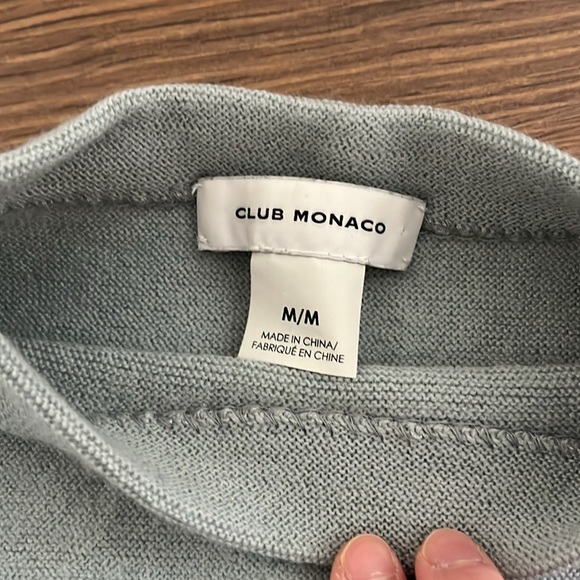 Club Monaco Wool Mock Neck Sweater - Pale Blue - Picture 4 of 8